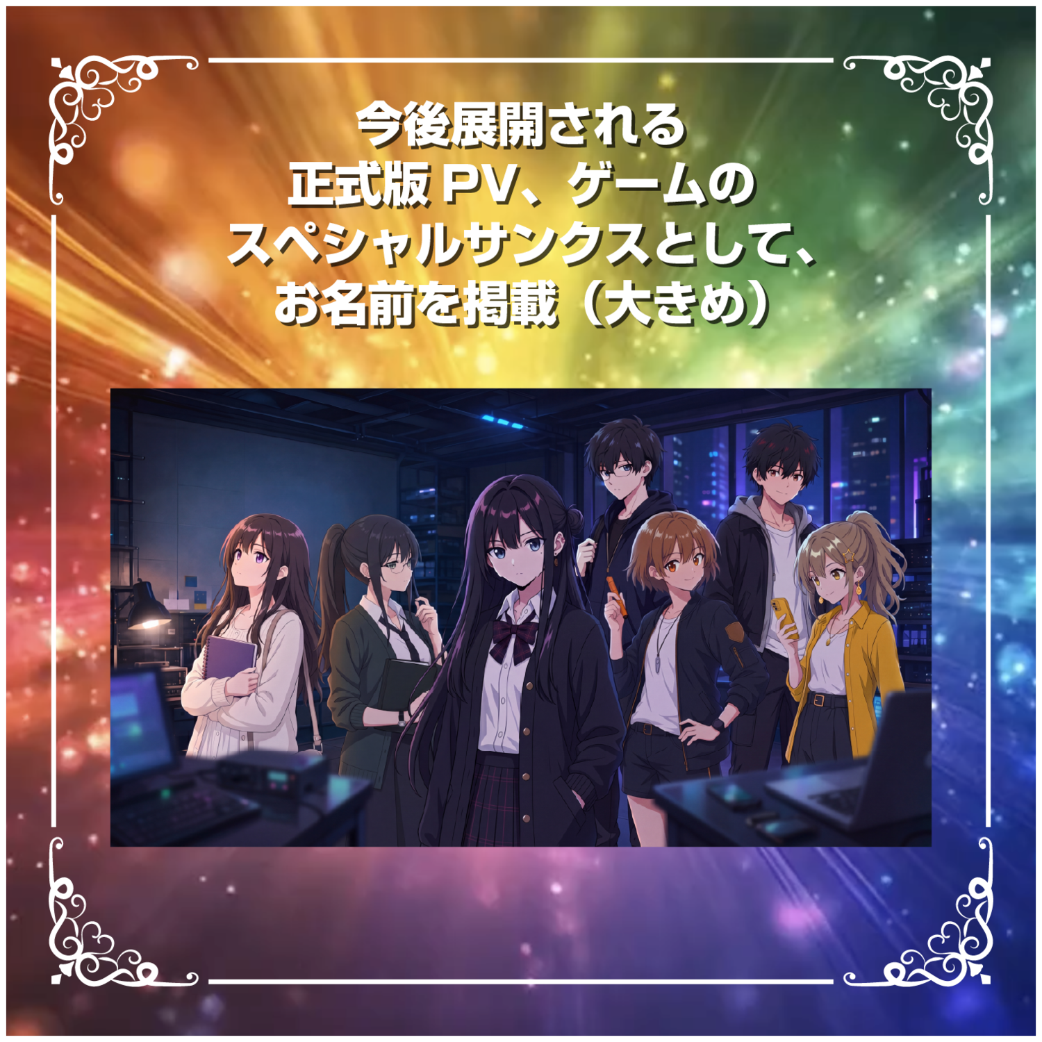 【UR】今後展開される正式版PV、ゲームのスペシャルサンクスとしてお名前掲載(大きめ)